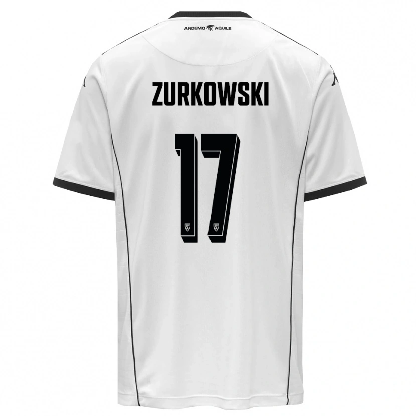 Danxen Donna Maglia Szymon Żurkowski #17 Bianco Nero Kit Gara Home 2025/26 Maglietta
