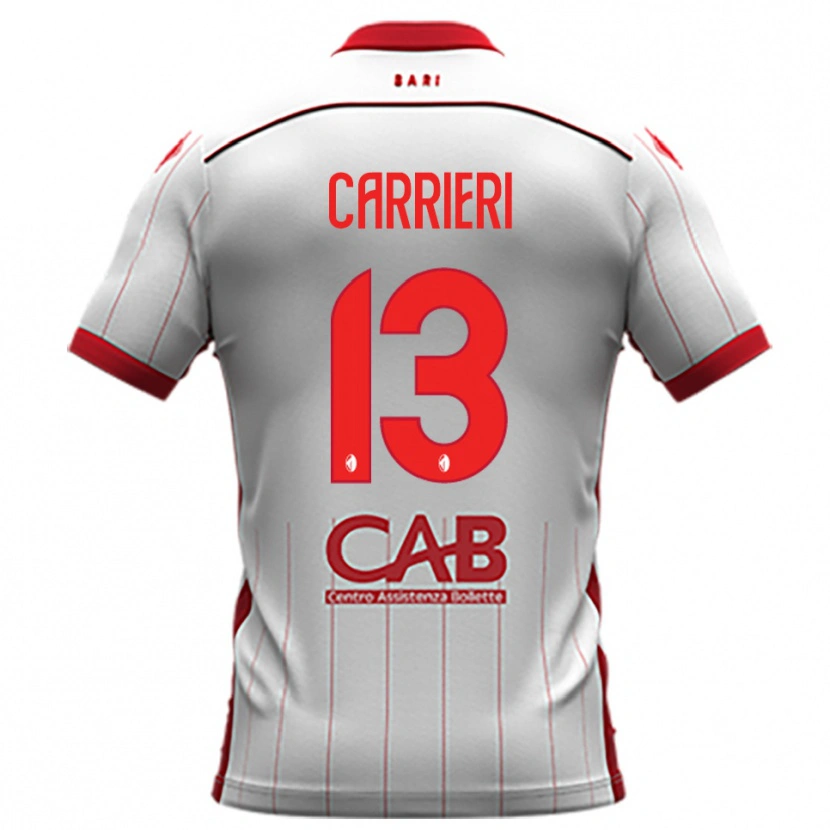 Danxen Donna Maglia Vitantonio Carrieri #13 Bianco Rosso Kit Gara Home 2025/26 Maglietta