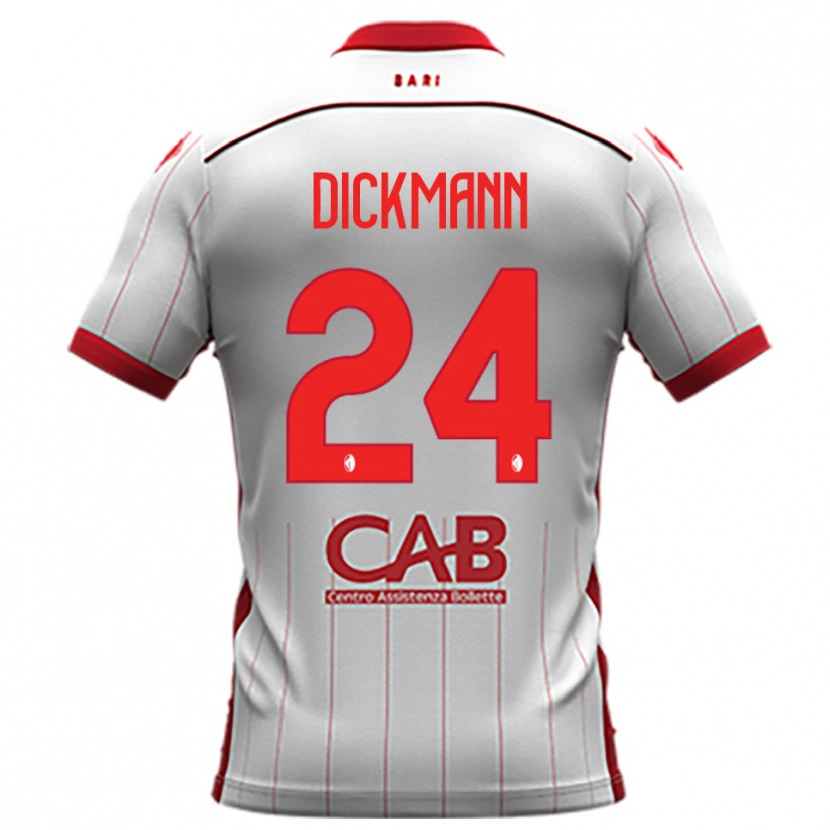 Danxen Donna Maglia Lorenzo Dickmann #24 Bianco Rosso Kit Gara Home 2025/26 Maglietta