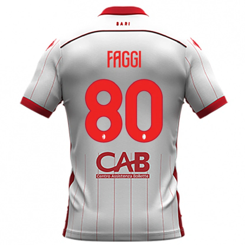 Danxen Donna Maglia Filippo Faggi #80 Bianco Rosso Kit Gara Home 2025/26 Maglietta