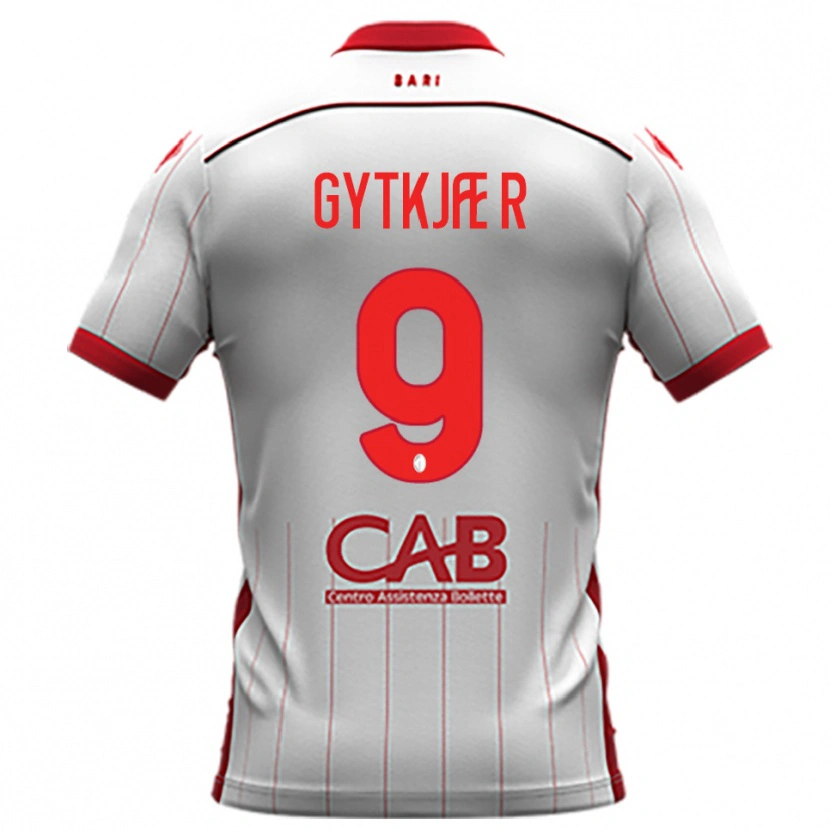 Danxen Donna Maglia Christian Gytkjær #9 Bianco Rosso Kit Gara Home 2025/26 Maglietta