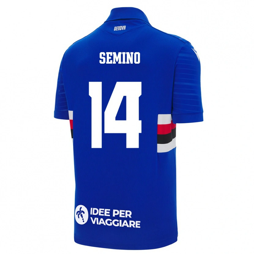 Danxen Donna Maglia Pietro Semino #14 Blu Bianco Kit Gara Home 2025/26 Maglietta