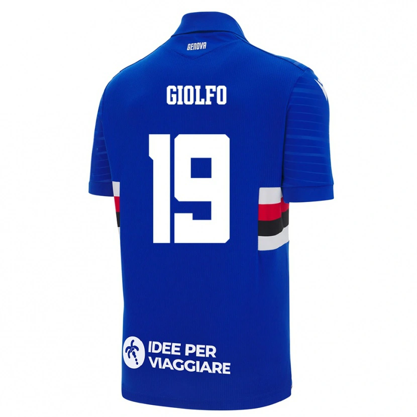 Danxen Donna Maglia Matteo Giolfo #19 Blu Bianco Kit Gara Home 2025/26 Maglietta