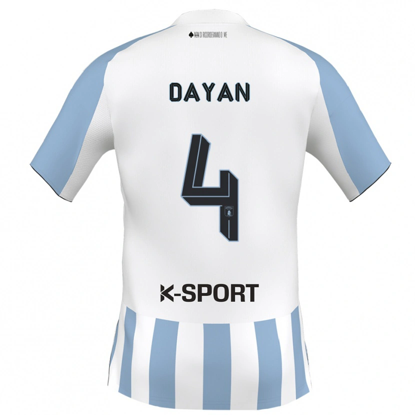 Danxen Donna Maglia Pedro Dayan #4 Bianco Azzurro Kit Gara Home 2025/26 Maglietta
