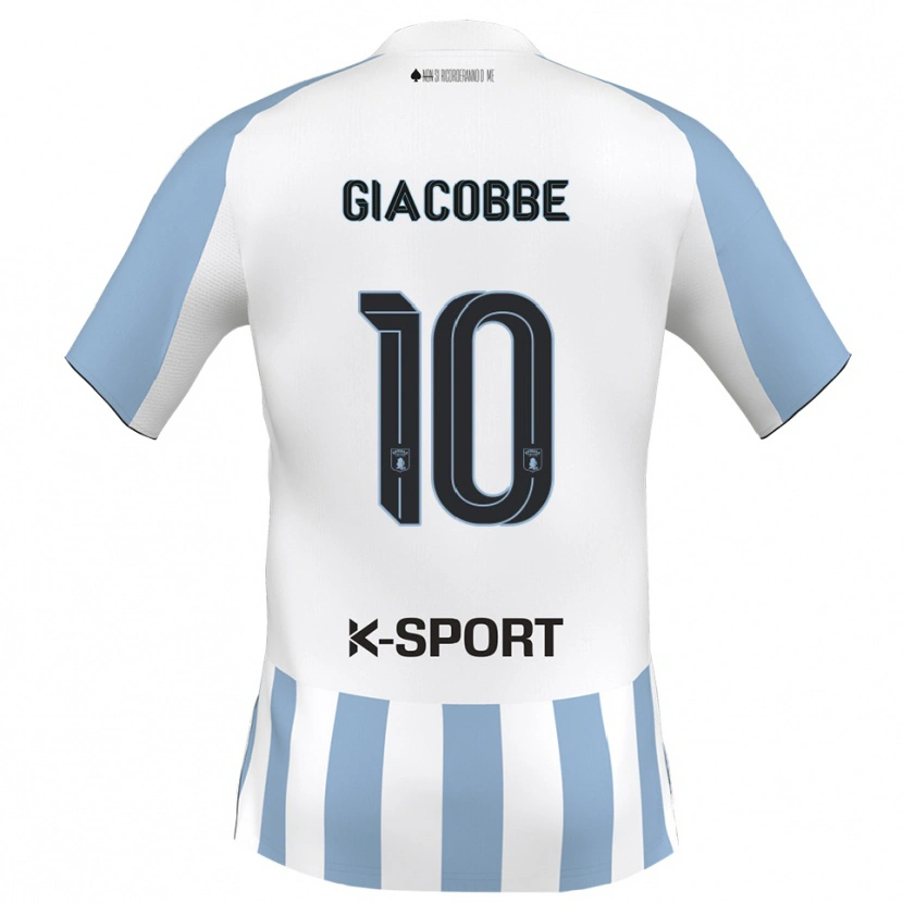 Danxen Donna Maglia Christian Giacobbe #10 Bianco Azzurro Kit Gara Home 2025/26 Maglietta