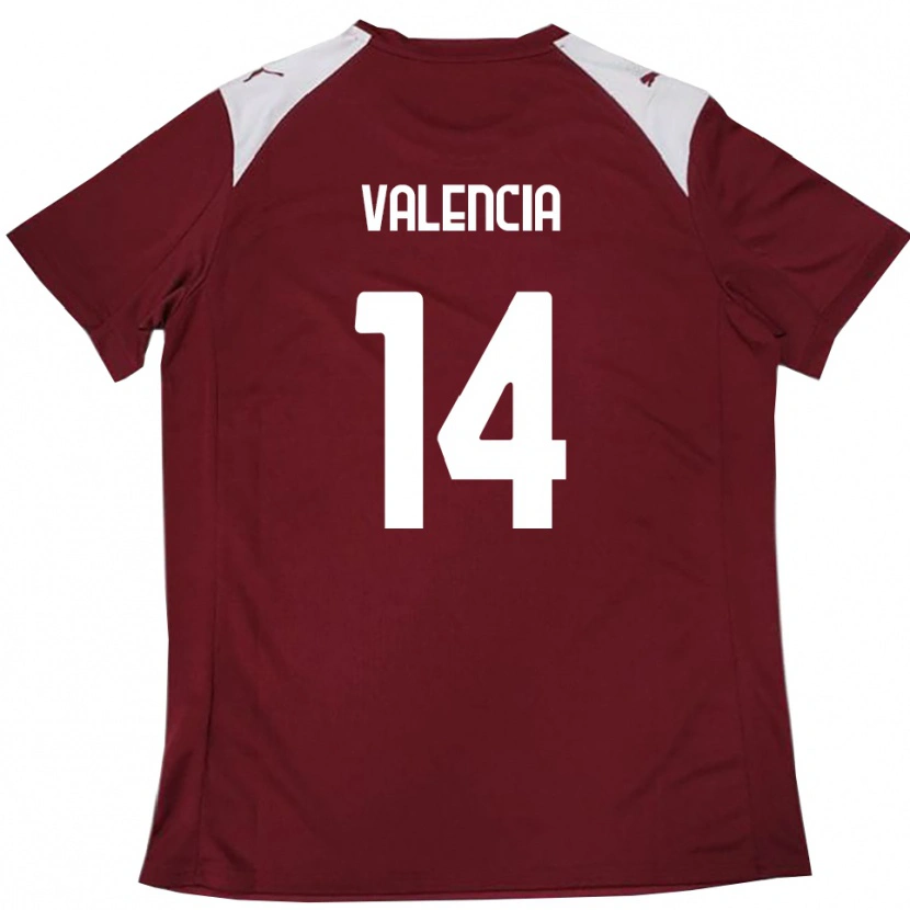 Danxen Donna Maglia Diego Valencia #14 Borgogna Bianco Kit Gara Home 2025/26 Maglietta