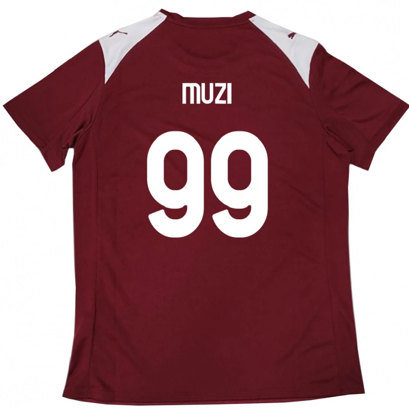 Danxen Donna Maglia Christian Muzi #99 Borgogna Bianco Kit Gara Home 2025/26 Maglietta