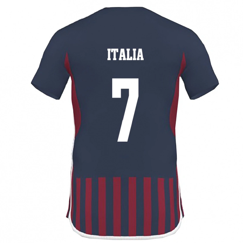 Danxen Donna Maglia Matteo Italia #7 Navy Rosso Kit Gara Home 2025/26 Maglietta