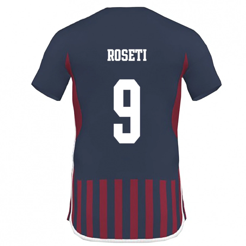 Danxen Donna Maglia Christian Roseti #9 Navy Rosso Kit Gara Home 2025/26 Maglietta