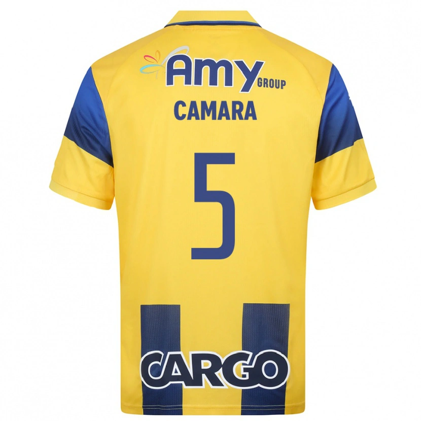 Danxen Donna Maglia Mohamed Camara #5 Giallo Navy Kit Gara Home 2025/26 Maglietta