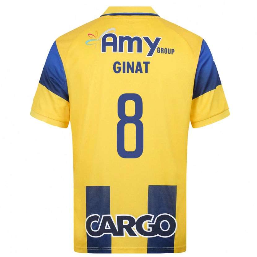 Danxen Donna Maglia Eran Ginat #8 Giallo Navy Kit Gara Home 2025/26 Maglietta