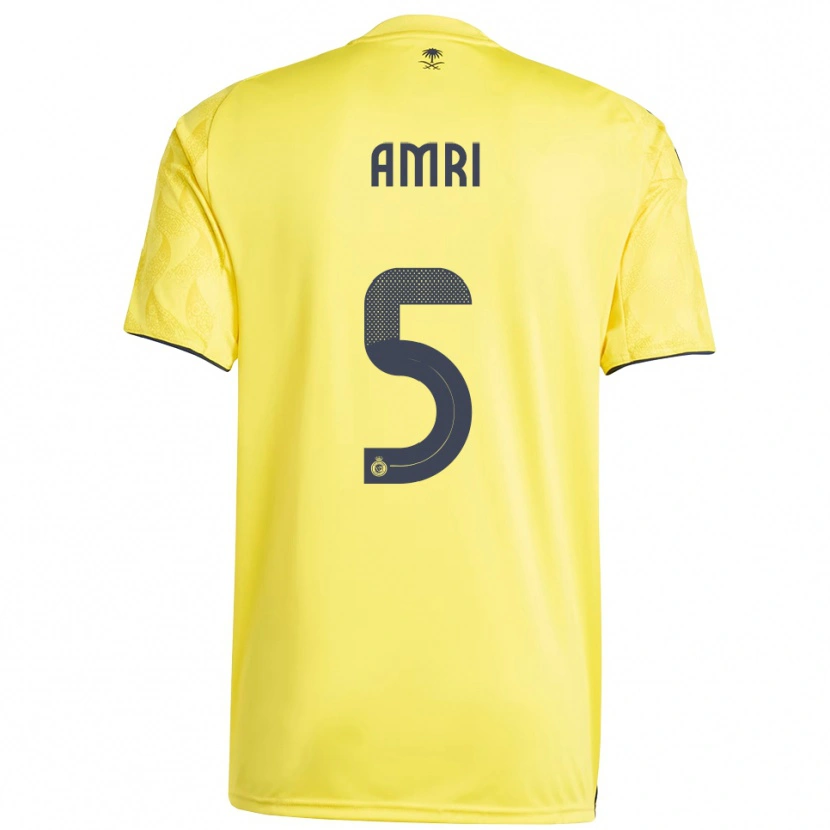 Danxen Donna Maglia Abdulelah Al-Amri #5 Giallo Nero Kit Gara Home 2025/26 Maglietta