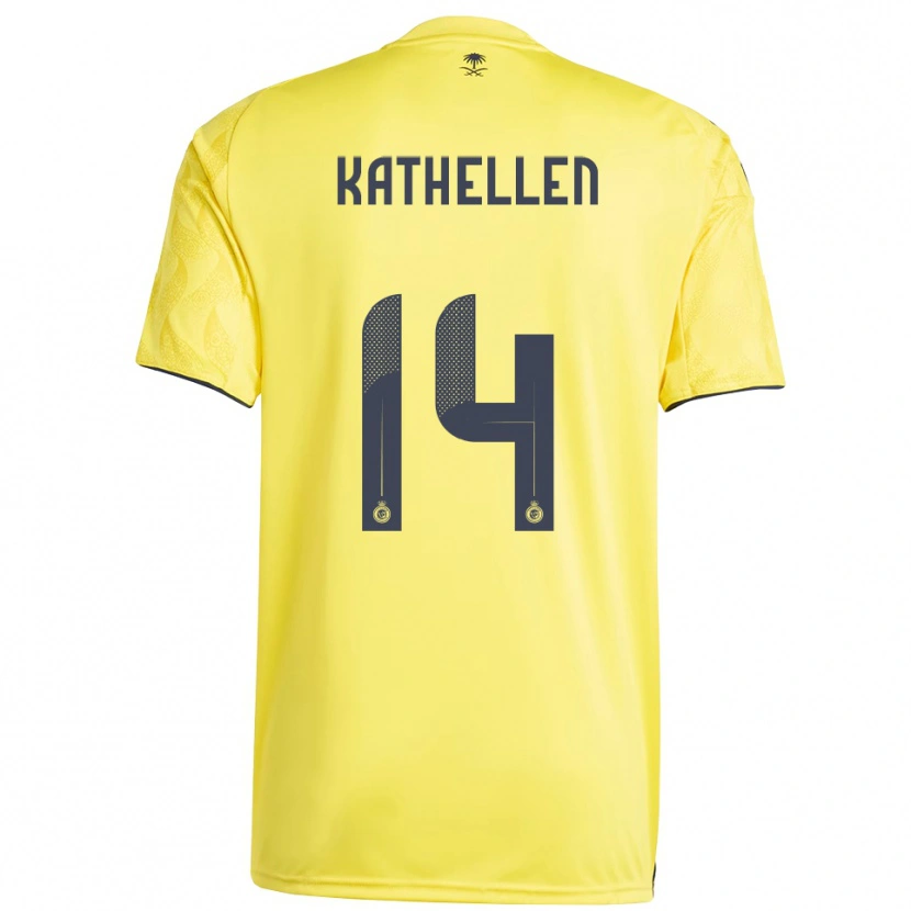 Danxen Donna Maglia Kathellen Sousa Feitoza #14 Giallo Nero Kit Gara Home 2025/26 Maglietta