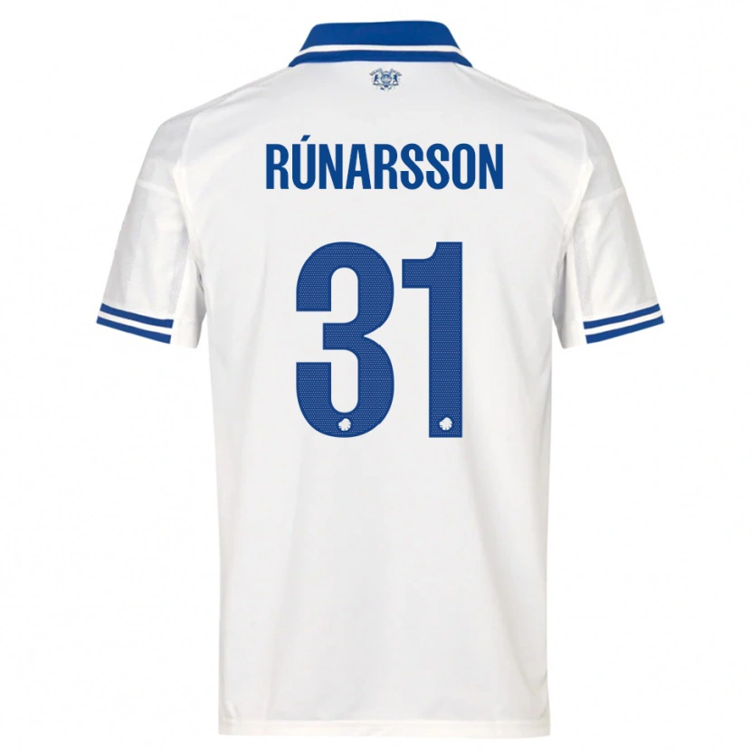 Danxen Donna Maglia Rúnar Alex Rúnarsson #31 Bianco Blu Kit Gara Home 2025/26 Maglietta