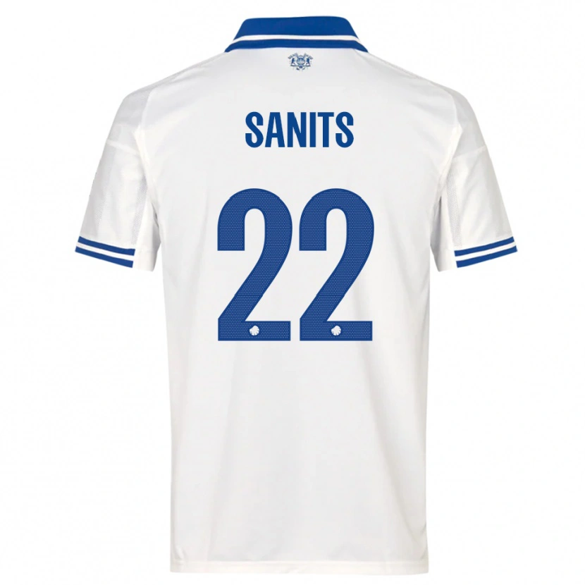 Danxen Donna Maglia Dimitri Sanits #22 Bianco Blu Kit Gara Home 2025/26 Maglietta