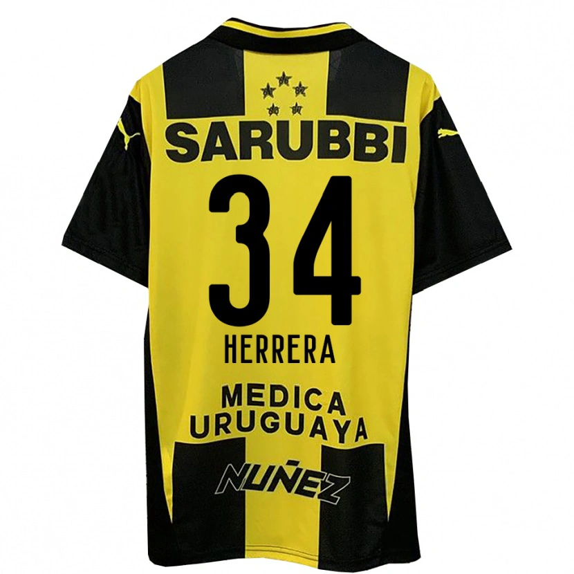 Danxen Donna Maglia Nahuel Herrera #34 Giallo Nero Kit Gara Home 2025/26 Maglietta