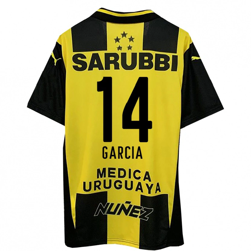 Danxen Donna Maglia Damián García #14 Giallo Nero Kit Gara Home 2025/26 Maglietta