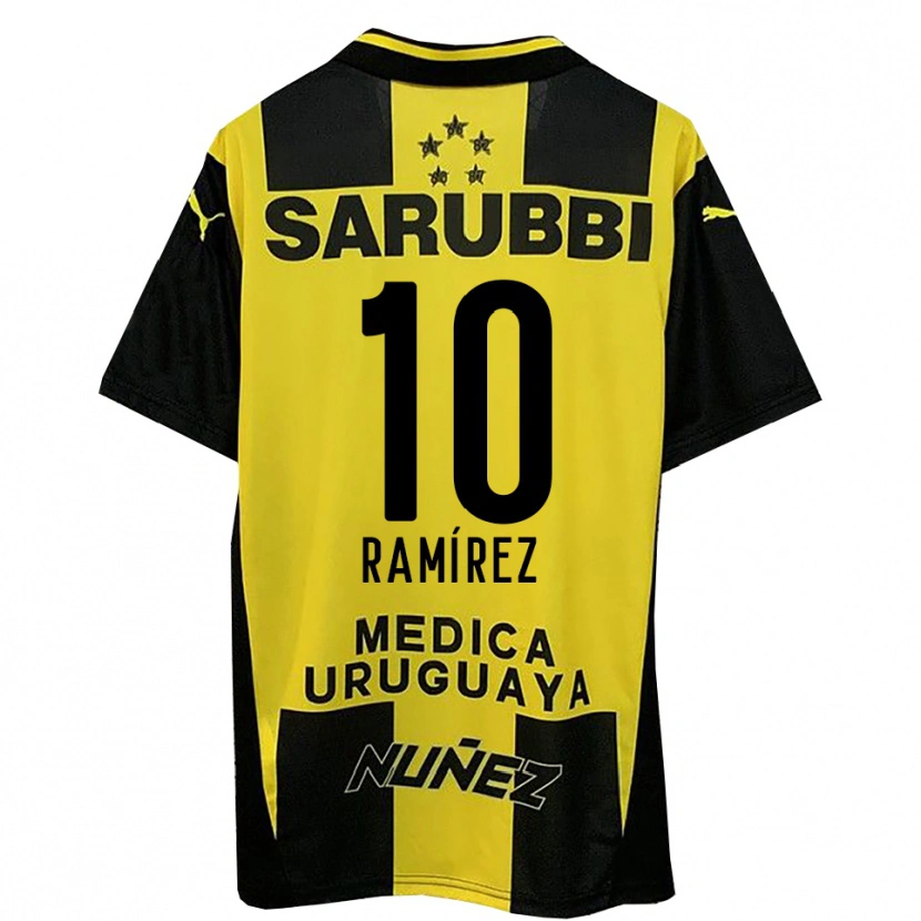 Danxen Donna Maglia Gastón Ramírez #10 Giallo Nero Kit Gara Home 2025/26 Maglietta