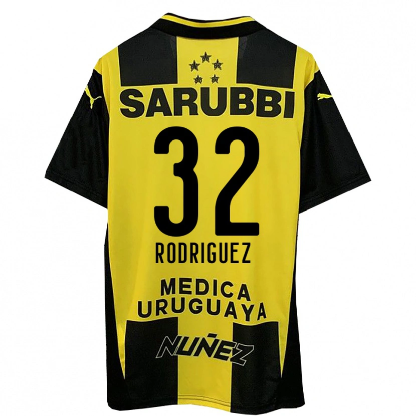 Danxen Donna Maglia Randall Rodríguez #32 Giallo Nero Kit Gara Home 2025/26 Maglietta