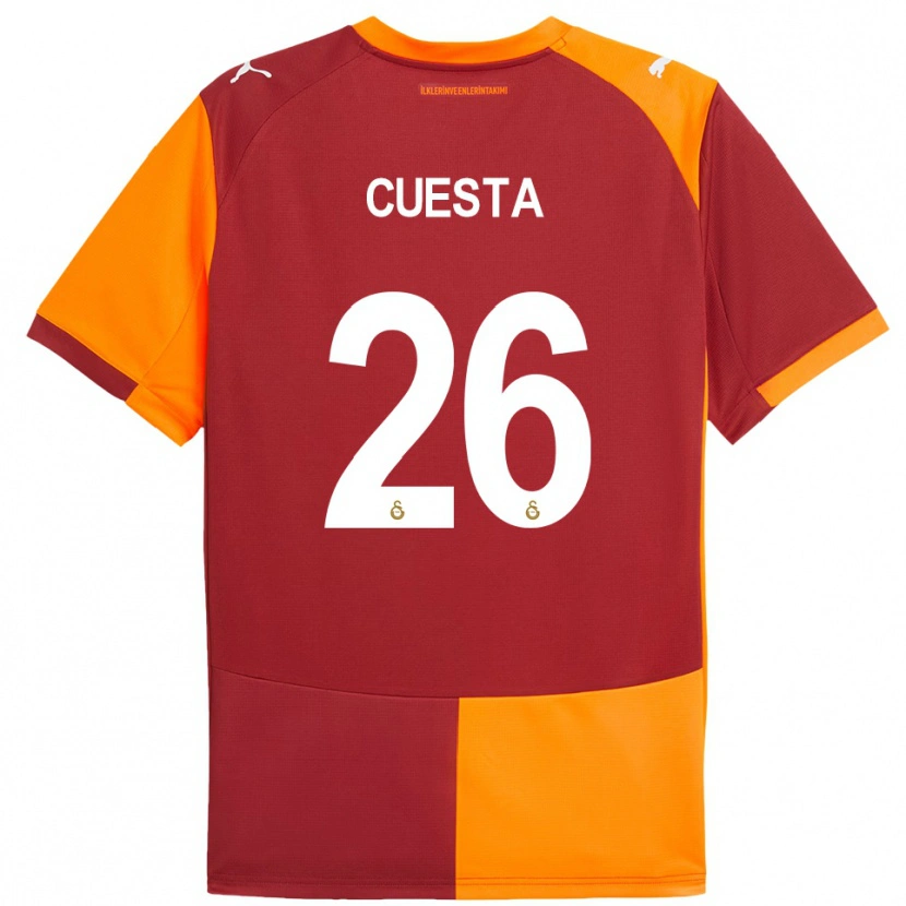 Danxen Donna Maglia Carlos Cuesta #26 Rosso Arancione Kit Gara Home 2025/26 Maglietta