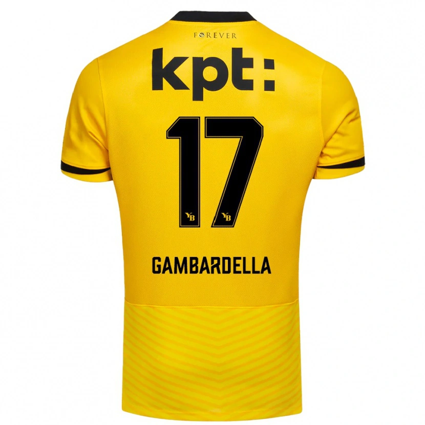 Danxen Donna Maglia Matteo Gambardella #17 Giallo Nero Kit Gara Home 2025/26 Maglietta