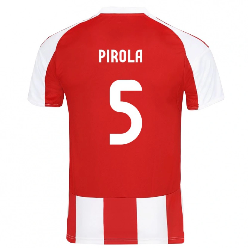 Danxen Donna Maglia Lorenzo Pirola #5 Rosso Bianco Kit Gara Home 2025/26 Maglietta