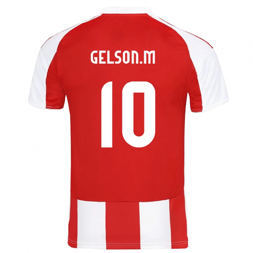 Danxen Donna Maglia Gelson Martins #10 Rosso Bianco Kit Gara Home 2025/26 Maglietta