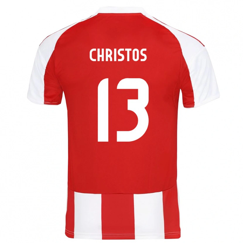 Danxen Donna Maglia Christos Michailidis #13 Rosso Bianco Kit Gara Home 2025/26 Maglietta