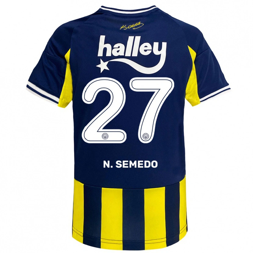 Danxen Donna Maglia Nélson Semedo #27 Giallo Navy Bianco Kit Gara Home 2025/26 Maglietta