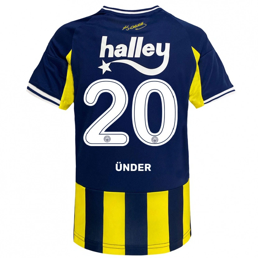 Danxen Donna Maglia Cengiz Ünder #20 Giallo Navy Bianco Kit Gara Home 2025/26 Maglietta