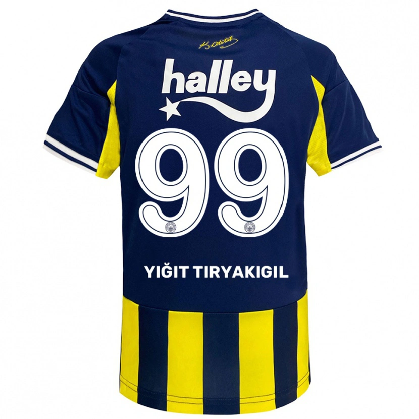 Danxen Donna Maglia Ömer Yiğit Tiryakigil #99 Giallo Navy Bianco Kit Gara Home 2025/26 Maglietta