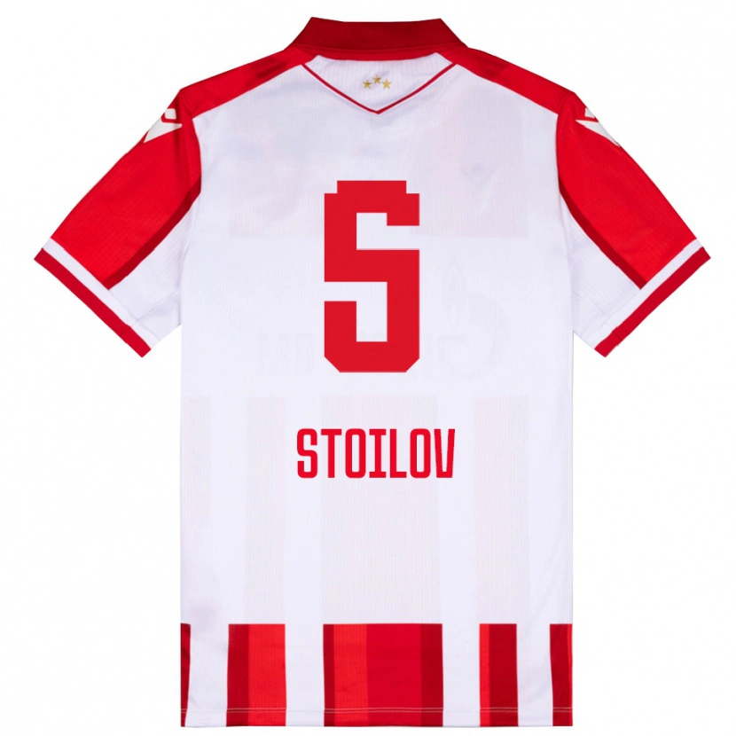 Danxen Donna Maglia Riste Stoilov #5 Rosso Bianco Kit Gara Home 2025/26 Maglietta