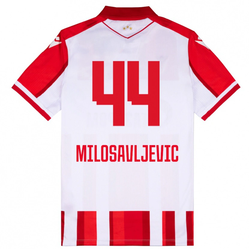 Danxen Donna Maglia Veljko Milosavljevic #44 Rosso Bianco Kit Gara Home 2025/26 Maglietta