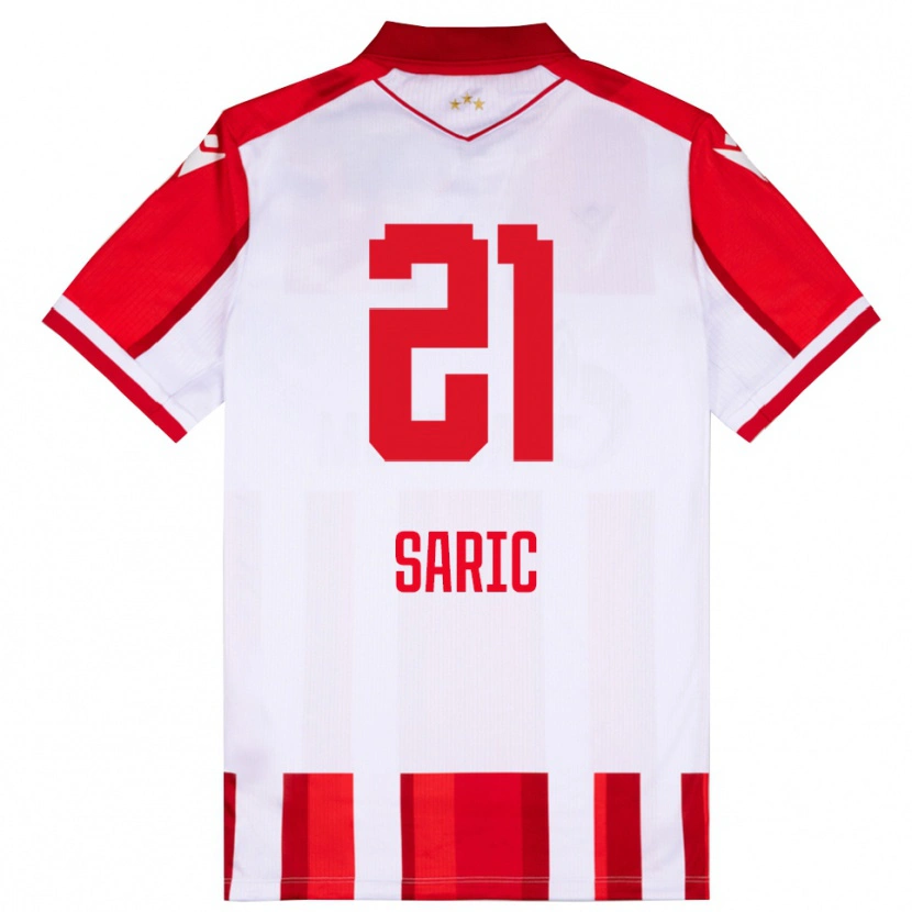 Danxen Donna Maglia Dimitrije Saric #21 Rosso Bianco Kit Gara Home 2025/26 Maglietta