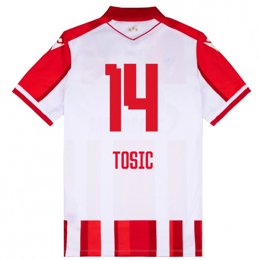 Danxen Donna Maglia Davorin Tosic #14 Rosso Bianco Kit Gara Home 2025/26 Maglietta