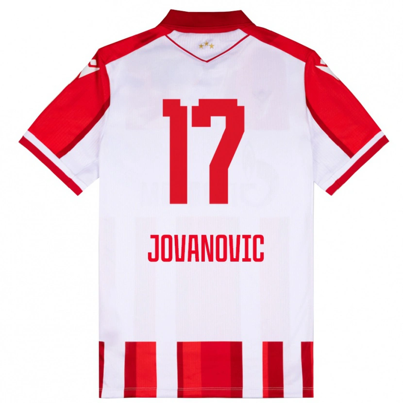 Danxen Donna Maglia Dusan Jovanovic #17 Rosso Bianco Kit Gara Home 2025/26 Maglietta