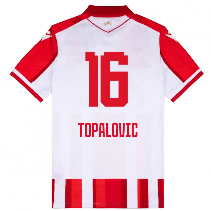 Danxen Donna Maglia Todor Topalovic #16 Rosso Bianco Kit Gara Home 2025/26 Maglietta