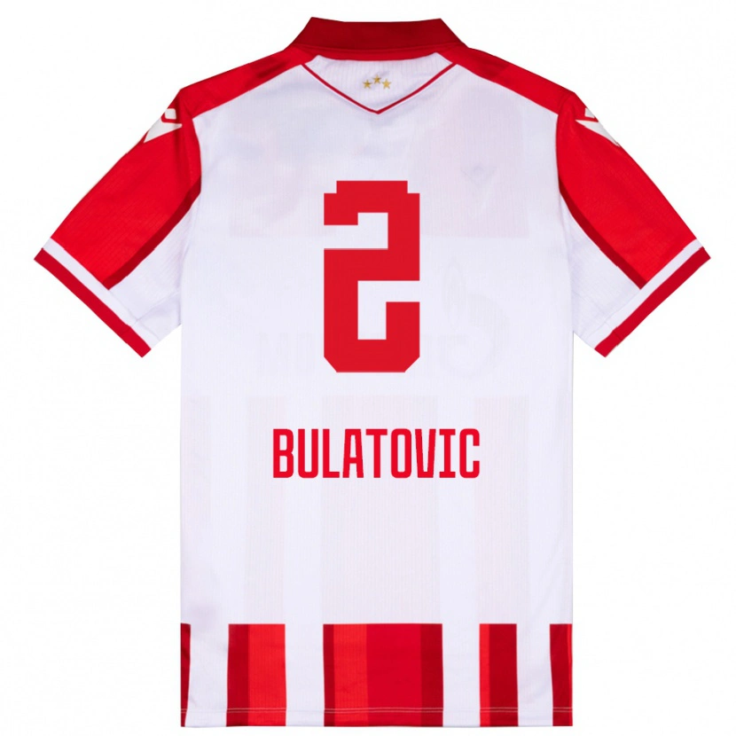 Danxen Donna Maglia Danilo Bulatovic #2 Rosso Bianco Kit Gara Home 2025/26 Maglietta