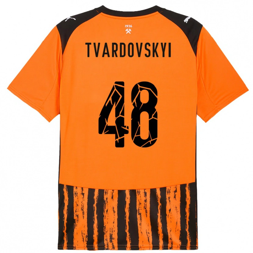 Danxen Donna Maglia Denys Tvardovskyi #48 Arancione Nero Kit Gara Home 2025/26 Maglietta