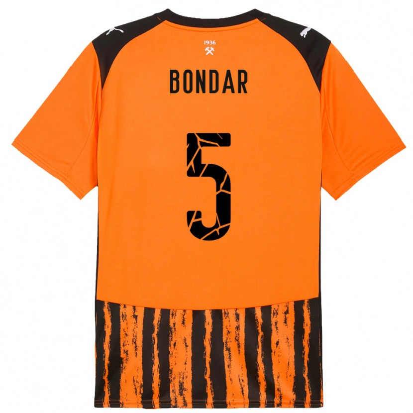 Danxen Donna Maglia Valeriy Bondar #5 Arancione Nero Kit Gara Home 2025/26 Maglietta