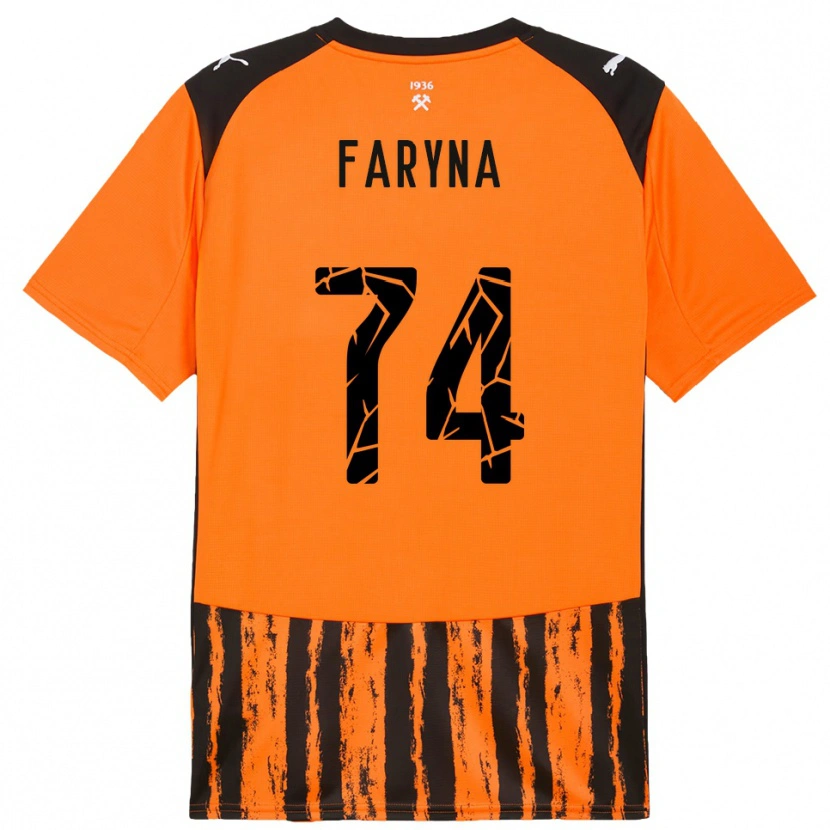 Danxen Donna Maglia Maryan Faryna #74 Arancione Nero Kit Gara Home 2025/26 Maglietta