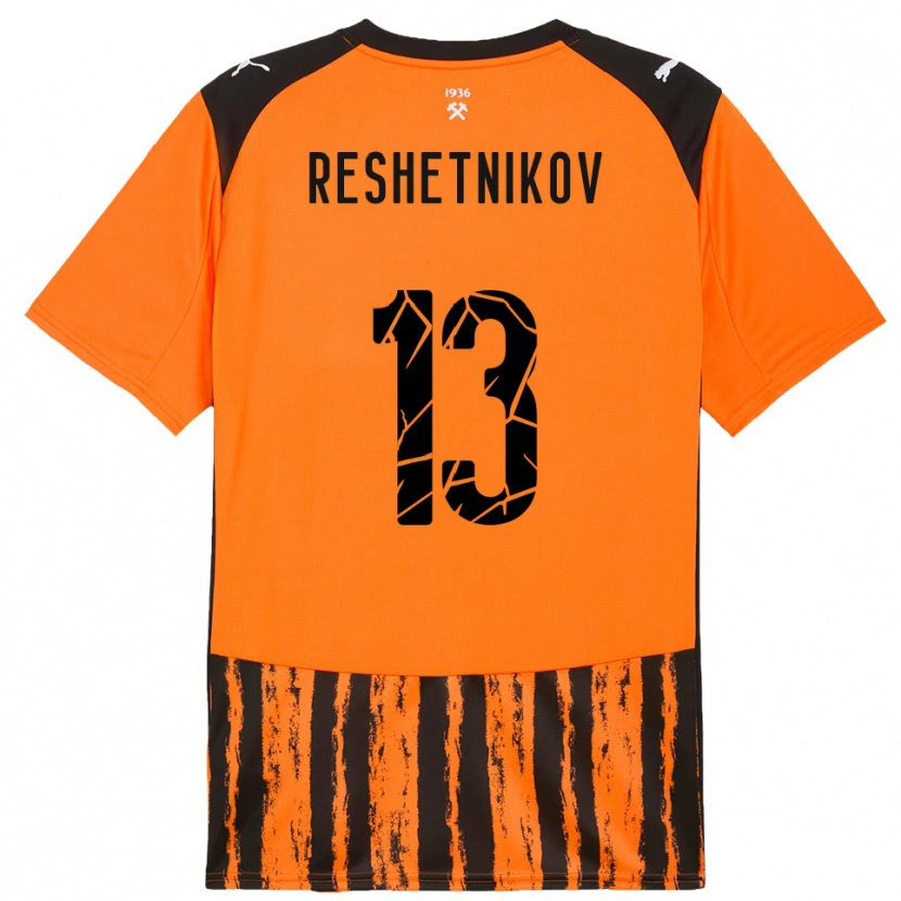 Danxen Donna Maglia Mikhail Reshetnikov #13 Arancione Nero Kit Gara Home 2025/26 Maglietta
