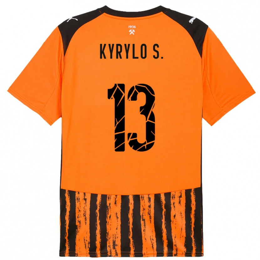 Danxen Donna Maglia Kyrylo Savchenko #13 Arancione Nero Kit Gara Home 2025/26 Maglietta