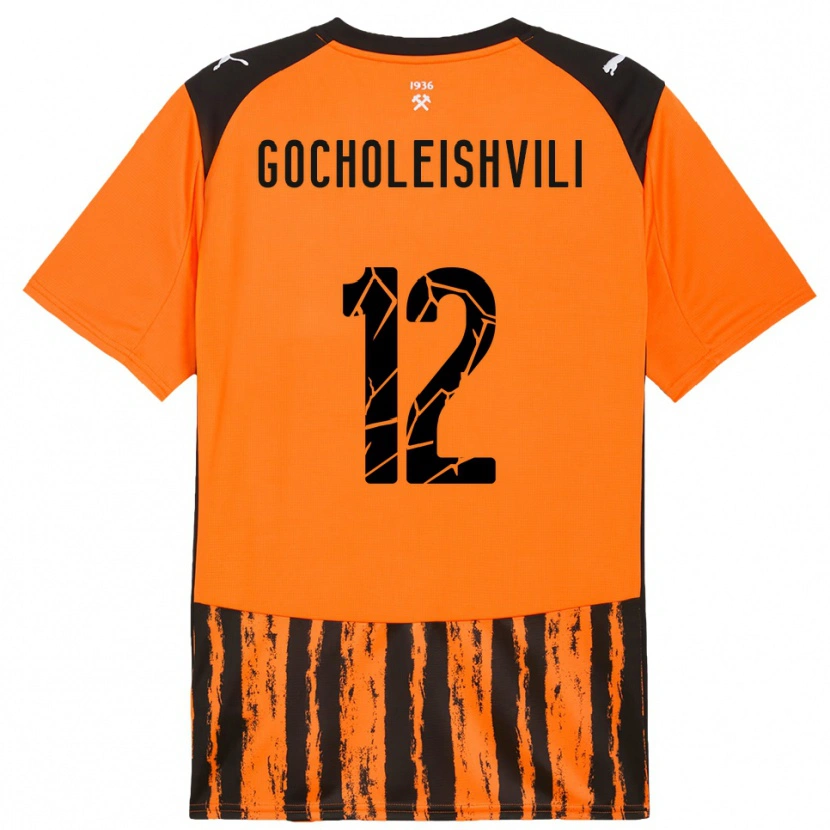 Danxen Donna Maglia Giorgi Gocholeishvili #12 Arancione Nero Kit Gara Home 2025/26 Maglietta