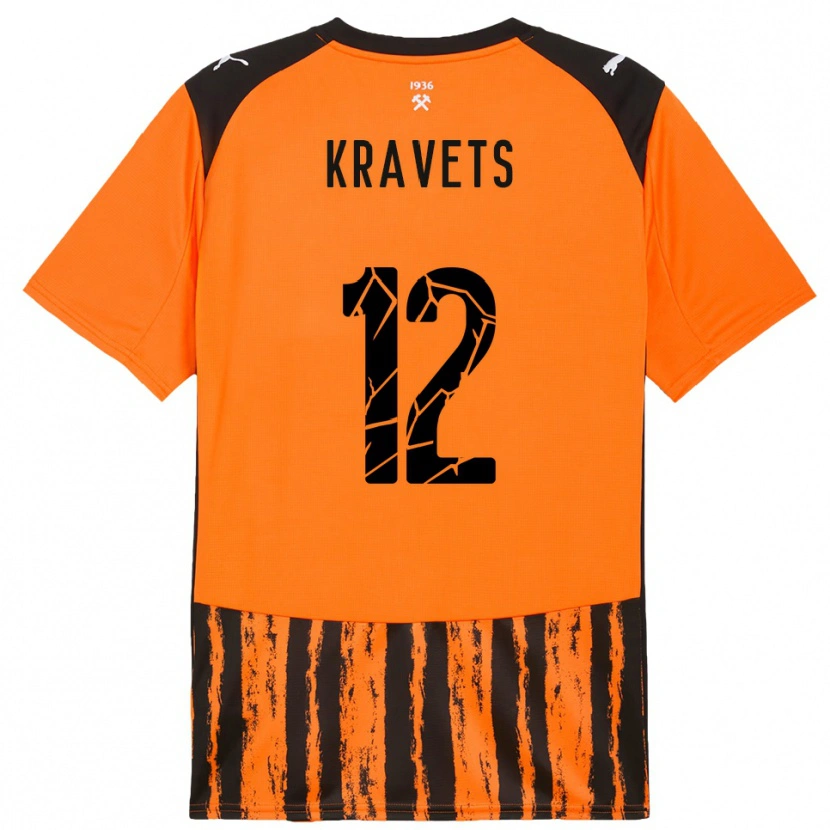 Danxen Donna Maglia Vladyslav Kravets #12 Arancione Nero Kit Gara Home 2025/26 Maglietta