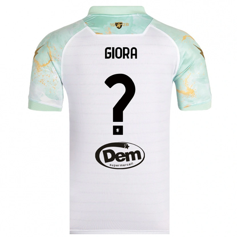 Danxen Donna Maglia Federico Giora #0 Bianco Nero Kit Gara Away 2025/26 Maglietta