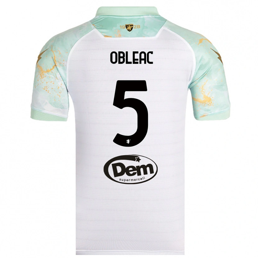 Danxen Donna Maglia Matteo Obleac #5 Bianco Nero Kit Gara Away 2025/26 Maglietta