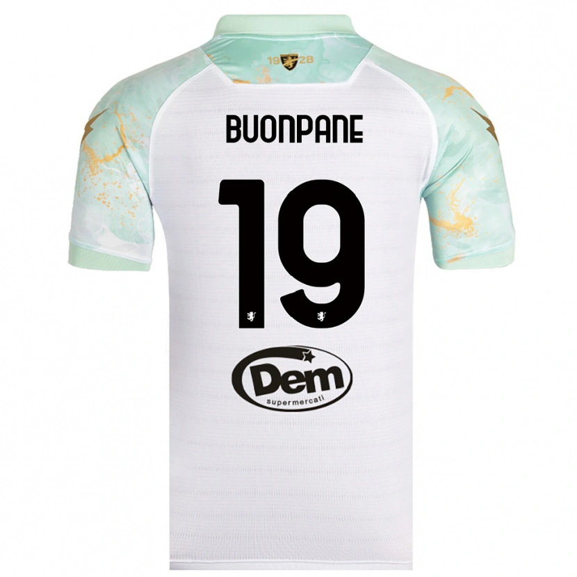 Danxen Donna Maglia Davide Buonpane #19 Bianco Nero Kit Gara Away 2025/26 Maglietta
