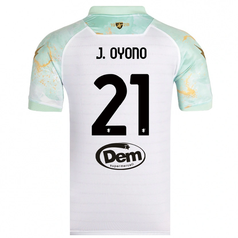 Danxen Donna Maglia Jérémy Oyono #21 Bianco Nero Kit Gara Away 2025/26 Maglietta