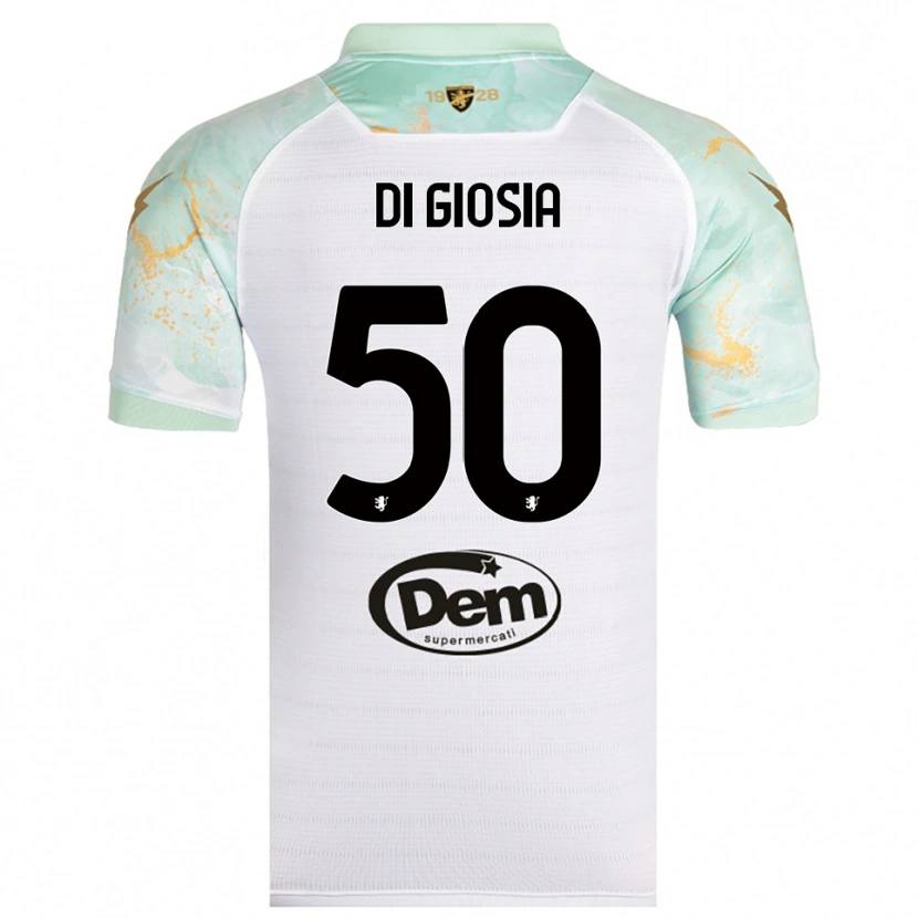 Danxen Donna Maglia Jacopo Di Giosia #50 Bianco Nero Kit Gara Away 2025/26 Maglietta